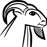 Goat Head Outline Sticker - Car Stickers