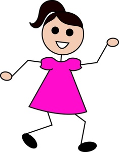 Little girl walking clipart