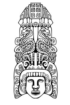 Aztec calendar coloring page Aztec calendar coloring page ...