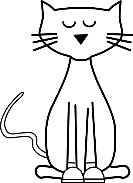 Pete Cat Shoes Outline Clip Art - vector clip art ...