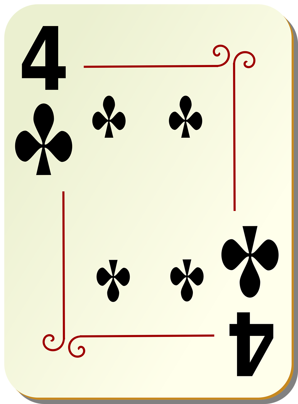 Playing Cards | Free Stock Photo | Illustration of a Four of Clubs ...