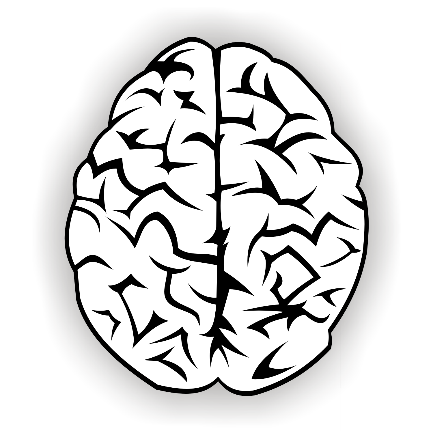 Outline top brain clipart