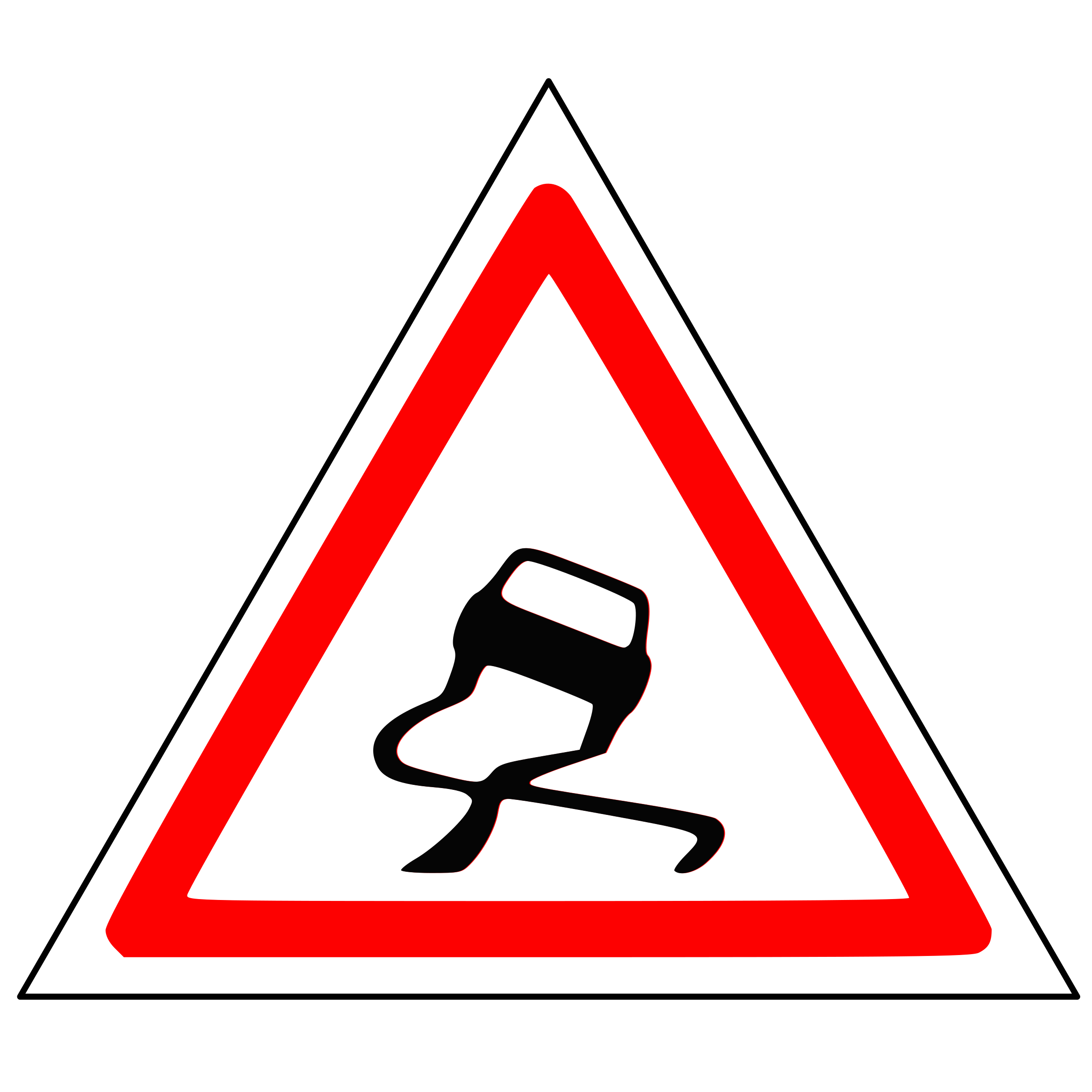 Clipart - Warning Sliding Car Roadsign
