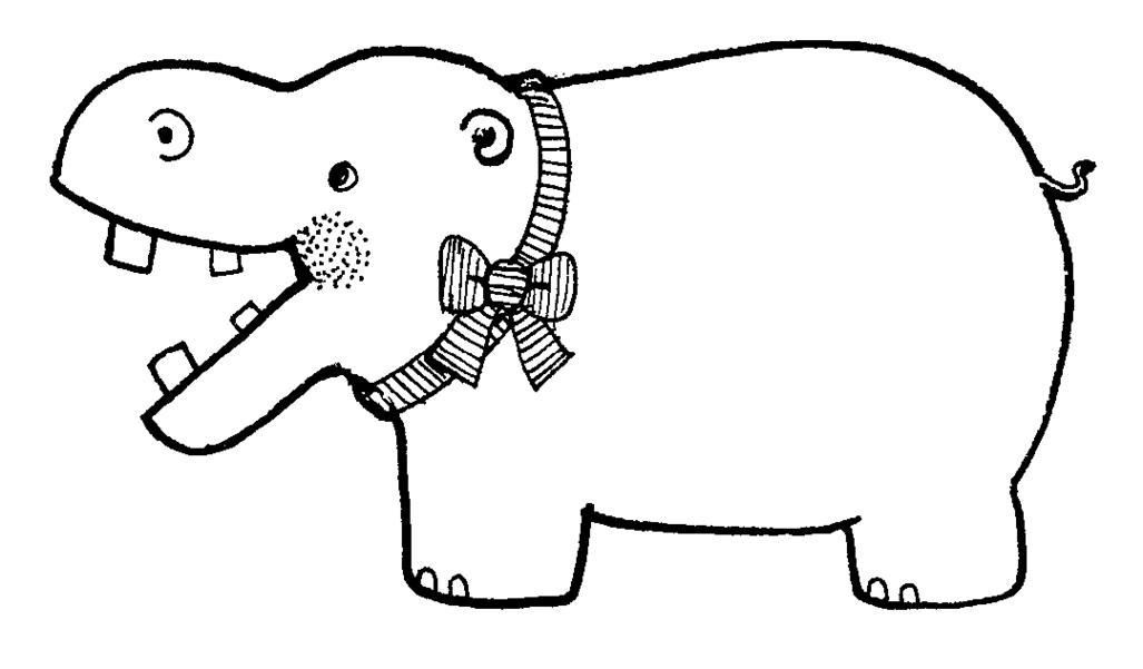Hippo Clip Art Black And White Clipart - Free to use Clip Art Resource