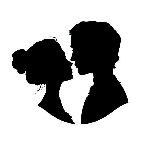 Man woman silhouette clip art