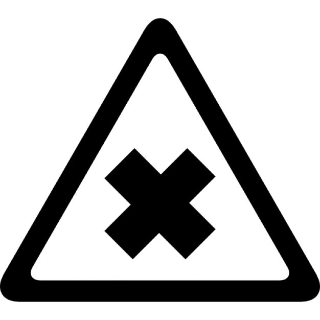 Traffic street signal of a cross in triangle Icons | Free Download