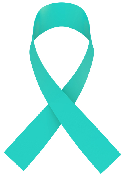 Teal Cancer Ribbon Clipart