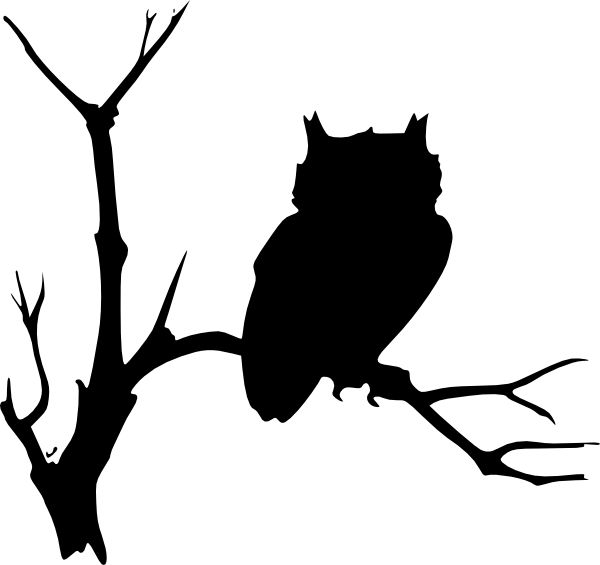 Owl Silhouette | Drawing Owls, Tree ...
