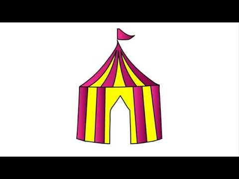 198 - How to draw Circus for kids - step by step drawing - YouTube