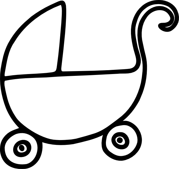 Baby Carriage Stroller Outline Clip Art - vector clip ...