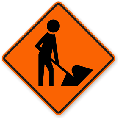 Men At Work Road Sign