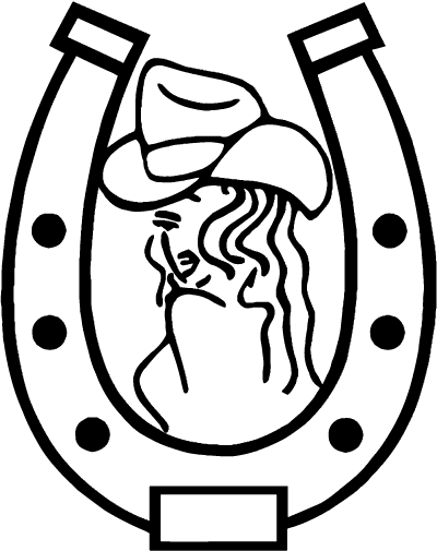 Cowgirl with Horseshoe, cowgirl up decals, cowboy decals, cowgirl ...