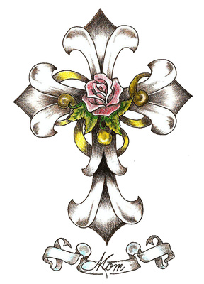 Celtic Cross Clip Art Tattoo Design + Rose Flower | Just Free ...