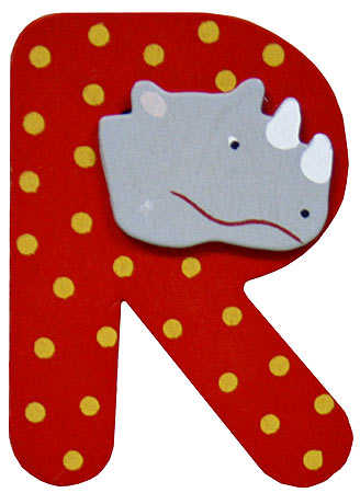 2-3/4" Painted Alphabet Letter "R" Animal - Scrapbooking - Craft ...