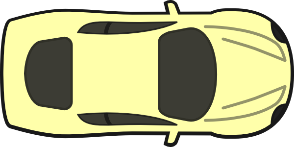 Yellow Car, Top View Clip Art - vector clip art ...