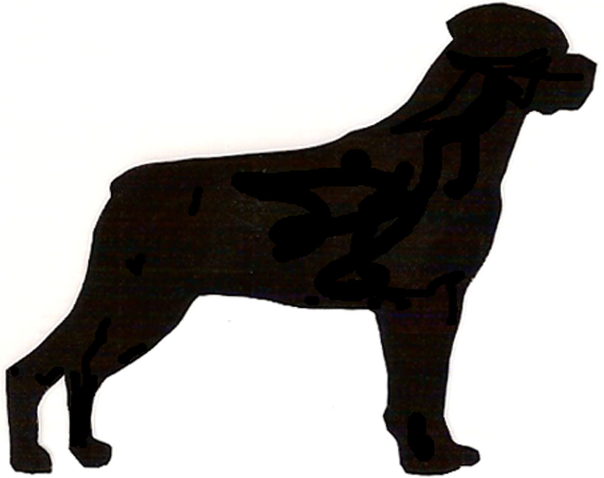 Rottweiler head silhouette clipart