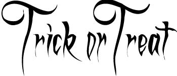 Trick or treat word clipart