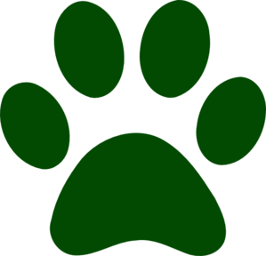 Paw prints clipart green