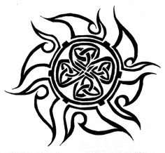Tribal tattoos, Celtic and Sun