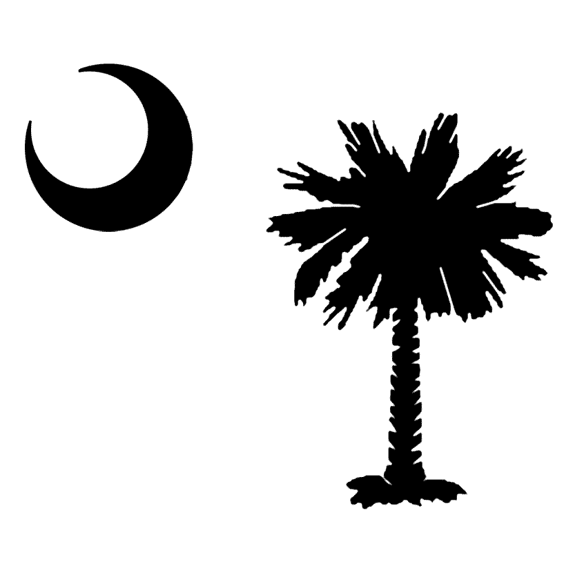 Palmetto tree and crescent moon clipart