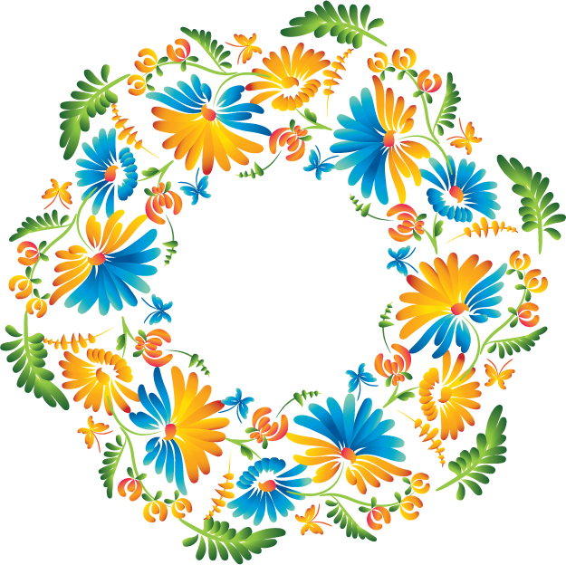 Beautiful decorative flowers vector Free Vector