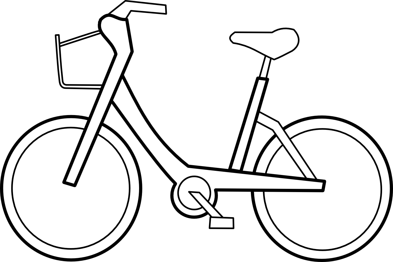 Bicyclette Bicycle Black White Line Art Scalable Vector Graphics ...