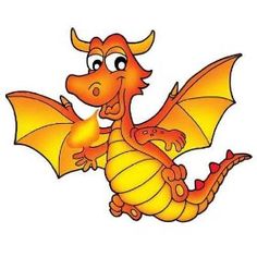 Cute baby dragon clipart