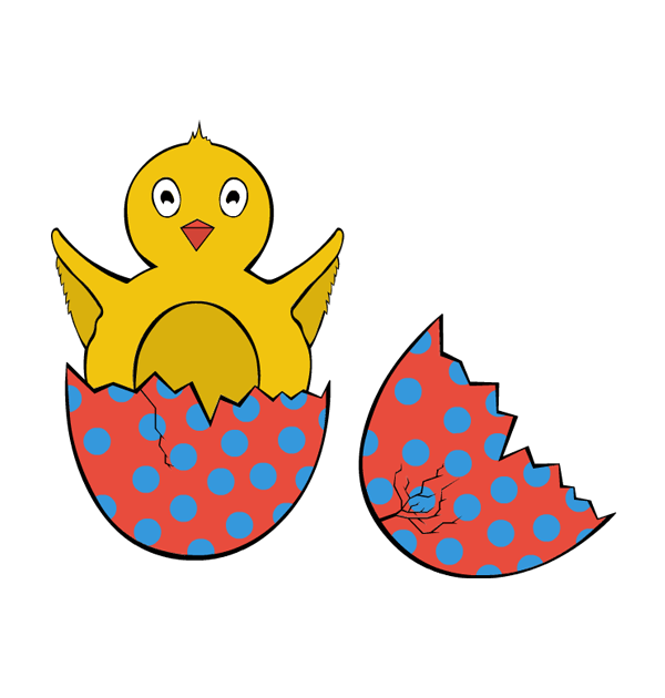 clip art easter bird egg hatch broken chick eyes wings