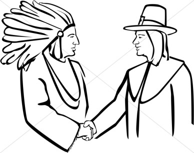 Thanksgiving Indian Clip Art Black And White