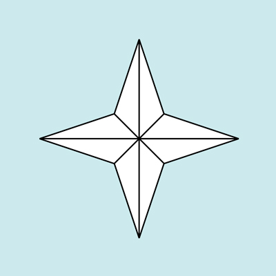 Create a Four-Point Star | How to Paint a Compass Rose and Stripes ...
