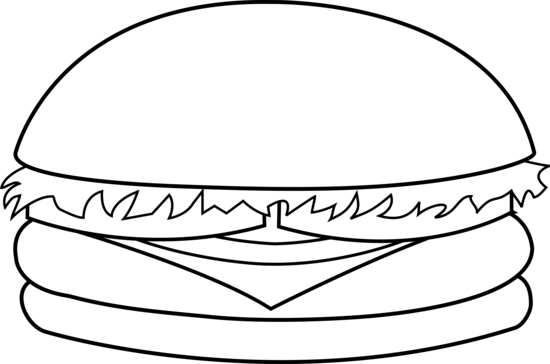 Hamburger Clip Art Black And White - Free Clipart ...