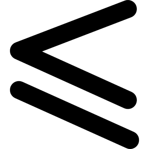 Is less than or equal to mathematical symbol Icons | Free Download