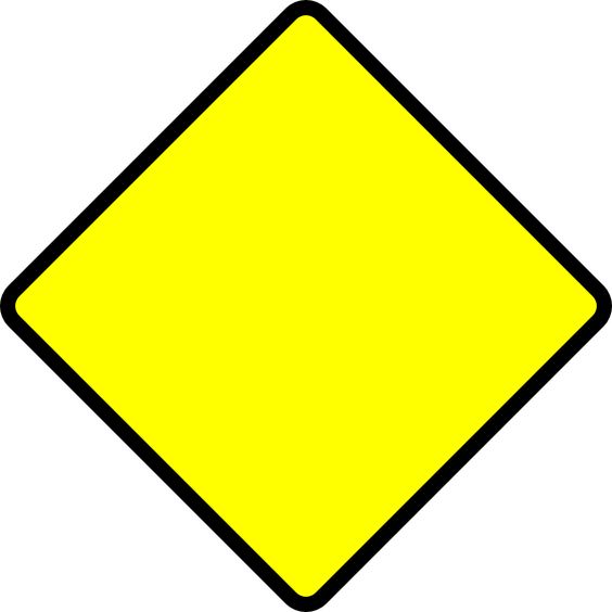 Plain caution road sign clipart