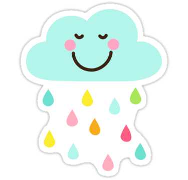 Cute happy cloud with colorful raindrops sticker" Stickers by ...