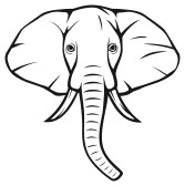 Elephant face clipart outline