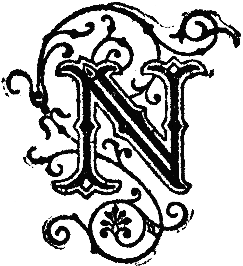 Fancy Letter N Clipart