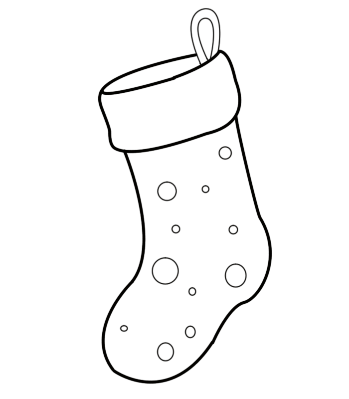 Christmas Stocking Black And White Clipart