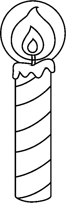 White Candle Clip Art Image Lit Black And White Candle With Candle ...