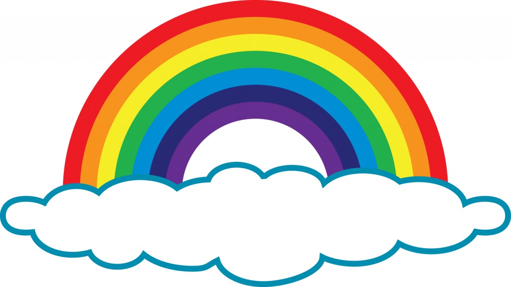 Rainbow with cloud clipart
