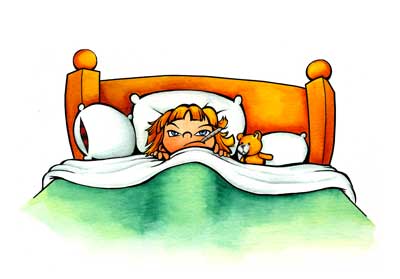 Clipart sick girl