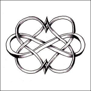 Temporary Tattoos and Fake Tattoos Double Heart Infinity