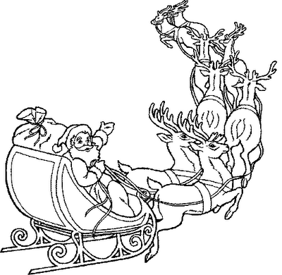 Santa claus reindeer and his coming on christmas with sleigh ...
