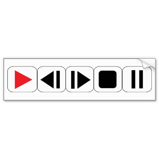 Play Pause Stop Pinback Button from Zazzle.