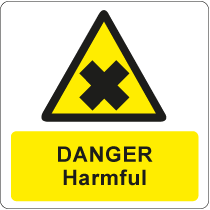 Labelsource: Laminated safety labels. Danger Harmful symbol and ...