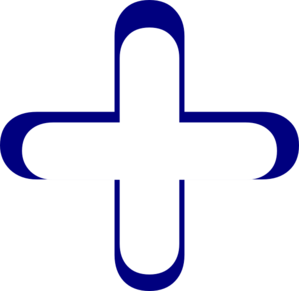 White And Blue Addition Symbol Clip Art - vector clip ...