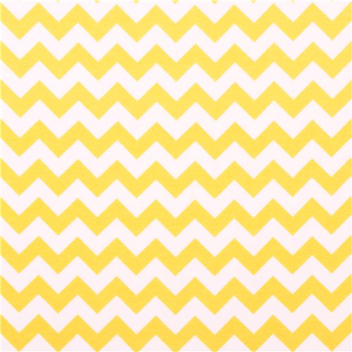white Riley Blake knit fabric with yellow Chevron pattern - Knit ...