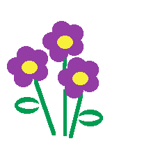 Flower clip art of a simple purple flower with stem and leaves and ...