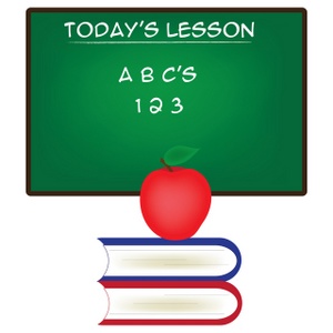 Chalkboard Clipart Image - Chalkboard With A Stack Of School Books ...