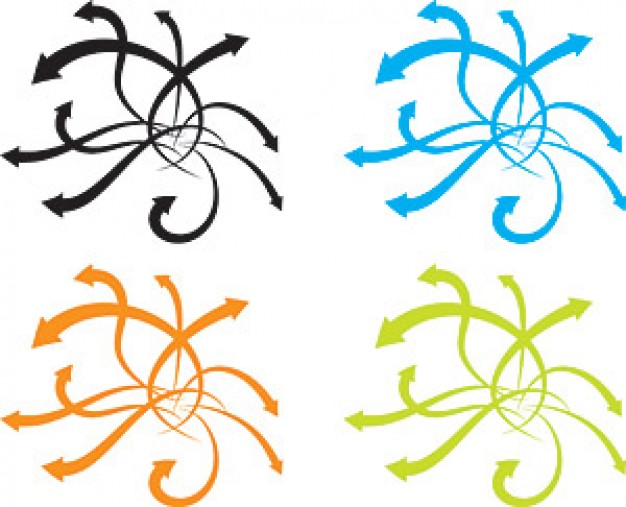 Dynamic trend of the arrow elements of vector material | Download ...