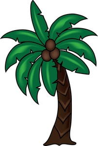 Palm Tree Clipart Image - Tropical Coconut Palm Tree Icon